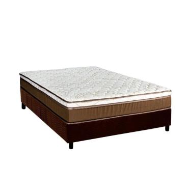 Imagem de  Cama Box Casal: Colchão Molas Ensacadas Luckspuma MasterPocket Caribe + Base CRC Suede...