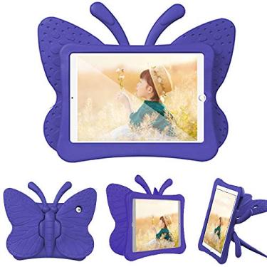 Imagem de QYiiD Capa infantil para Lenovo Tab M10 FHD Plus 10,3" [2ª Geração] 2020 (TB-X606F/X) e Tab K10 2021 (TB-X6C6F), capa infantil à prova de choque com borboleta, capa protetora de EVA com suporte,