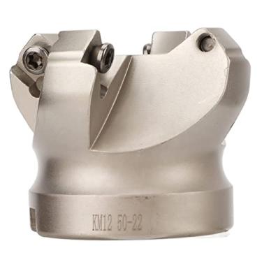 Imagem de Fresa de Facear, 4 Ferramentas de Fresagem de Flanco, Deslocamento Espiral Revestido de Grau 40Cr para Modelos KM12 50 22 para Indústria Metalúrgica CNC, Fresas de Topo Com