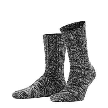 Imagem de FALKE Meias masculinas Brooklyn, algodão orgânico sustentável, redonda, grossas, 1 par, Preto (Preto 3000), 9.5-12