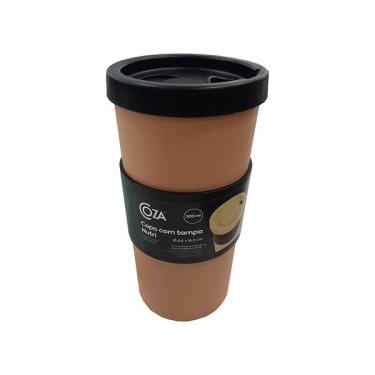 Imagem de Copo Com Tampa Brinox Nutri 500ml Marrom + Preto 13152/0834