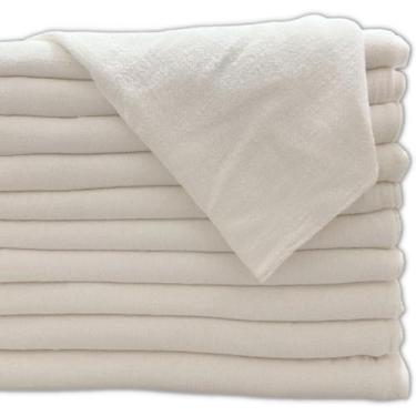 Imagem de Pano de Chão Grande Grosso Saco 45x70 Kit com 10 - Branco Absorvente Limpeza Pesada e Faxina