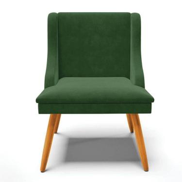 Imagem de Kit 4 Cadeiras Estofadas Para Sala De Jantar Pés Palito Lia Suede Verde - Ibiza