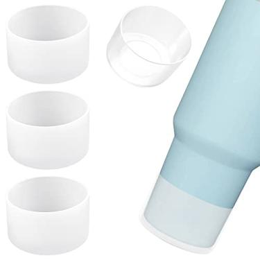 Imagem de Pacote com 4 botas de silicone para Stanley Quencher Adventure & Stanley IceFlow, 850 g, 590 ml, reduz o ruído, arranhões, capa protetora da parte inferior do copo, compatível com acessórios Stanley
