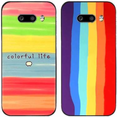 Imagem de 2 peças colorido vida arco-íris impresso TPU gel silicone capa de telefone traseira para LG Series (LG G8X ThinQ)