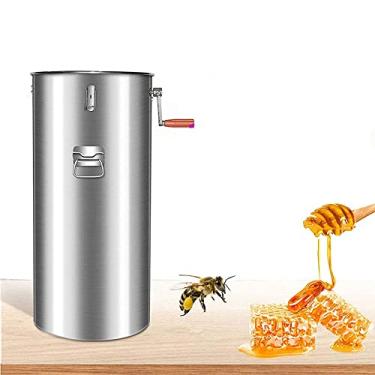 Imagem de Extrator de mel com manivela, acessórios de apicultura de aço inoxidável com 2 molduras, equipamento de centrífuga de colmeia de descongelamento de aço inoxidável