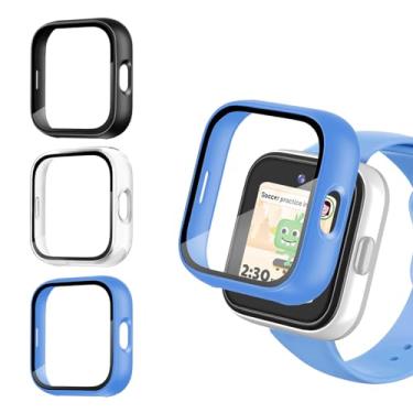 Imagem de Pacote com 3 capas protetoras compatíveis com SyncUp Kids Watch Protetor de tela, capa de policarbonato rígido com vidro temperado integrado para sincronizar acessórios de relógio infantil - preto +