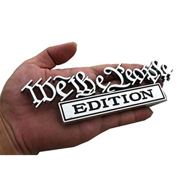 Imagem de 1pc Classic We The People Edition 3D Full car Emblems Decals Labels Personalized Decoration to Highlight Yourself for SUV, CRV, Motorcycle, Car, Truck Fender Tailgate (Chrome Black)
