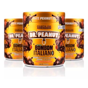 Imagem de Kit 3x Pasta De Amendoim Com Whey Protein 600g Cada - Dr Peanut (Bombom Italiano)