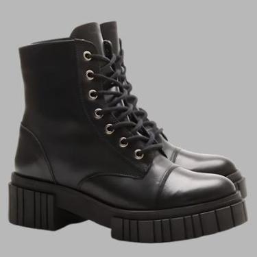 Imagem de Bota Coturno Feminina Confortável Em Couro Solado Tratorado-Feminino