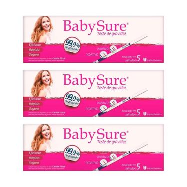 Imagem de Kit 3 und Baby Sure Teste Gravidez c/ Fita