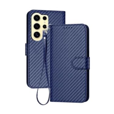 Imagem de Capa tipo carteira para cartões de couro, para samsung galaxy s24 ultra s23 plus s22 a15 a55 a35 a54 a34, azul escuro, para galaxy a15 5g