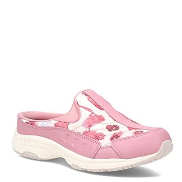 Imagem de Easy Spirit Tamanco feminino clássico Traveltime, Rosa, branco, 7.5 Wide