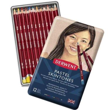 Imagem de Lapis Pastel Derwent Skintones Com 12 Cores