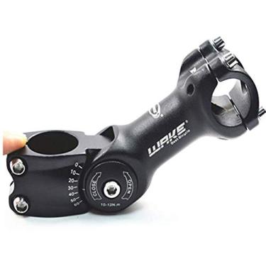 Imagem de Haste MTB 31,8 90 mm 0-60 graus ajustável para bicicleta Wake Mountain Bike haste curta para a maioria das bicicletas, bicicletas de estrada, MTB, BMX, Fixie Gear, ciclismo (liga de alumínio, leve,