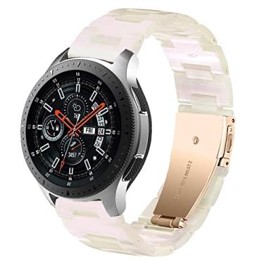 Imagem de DEALELE Pulseiras compatíveis com Galaxy Watch de 46 mm/Galaxy 3 de 45 mm, pulseira de resina colorida de 22 mm de substituição para Samsung Gear S3 Frontier/Classic/Huawei Watch 3/3 Pro/GT2 de 46 mm, rosa sereia