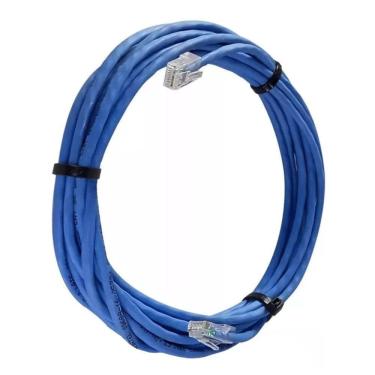 Imagem de Cabo De Rede Cat 5e Mpt Interno 15 Metros U/utp 4p X 24awg | Azul Com Conectores