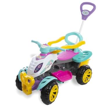 Imagem de Carrinho de Passeio Infantil Quadriciclo com Haste e Pedal (Menina)