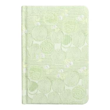 Imagem de Joucien 2pc-A6 Caderno floral minimalista ranhurado mini tecido portátil Ledger-Pressure Ditch green-14,5 * 10 cm