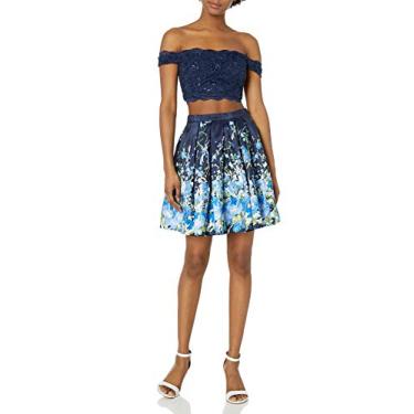 Imagem de My Michelle Vestido de formatura feminino, Verde marinho, 9