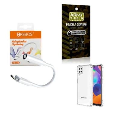 Imagem de Capinha Samsung M62 + Adaptador P2 Para Tipo C + Película 3D - Armyshi