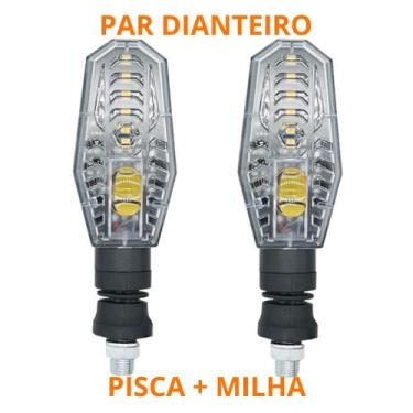 Imagem de Pisca led amarelo + milha-parafuso moto par (dianteiro) setas stallion