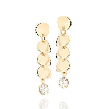 Imagem de Brincos banhado ouro 3x 24k 18k e 22k femininos grandes redondo romman