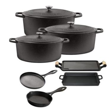 Imagem de Jogo de Panela Neo de Ferro Fundido 7 peças Chapa Assadeira e Tapioque