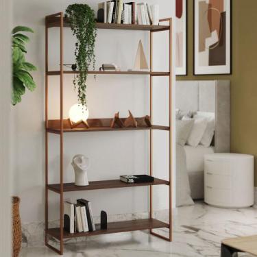 Imagem de Estante Industrial Multiuso Guaecá 180x95 Cobre/imbuia - IRON WOOD