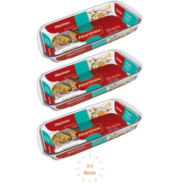 Imagem de Conj 3 Travessa Retangular Vidro 2,2L Forno Freezer Nadir - Nadir Figu