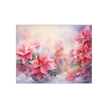 Imagem de Fundo Fotográfico 1,55 X 1,20 - Natal Pintura Flores Poinsétia 172 - V