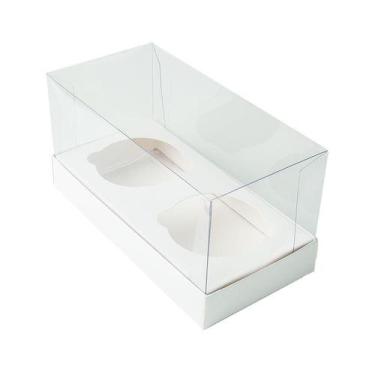 Imagem de Caixa Cupcake com Tampa Transparente 2 Cavidades (17cm x 9cm x 8,5cm) 