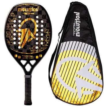 Imagem de Raquete Beach Tennis Total Evolution 18k Golden 2025 + Capa | Leve e equilibrada | 1 ano de garantia