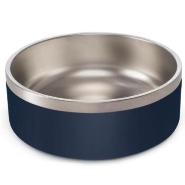 Imagem de Comedouro Pet Aço Inox Antiderrapante Ração/Água 946ml Madog, Azul Esc