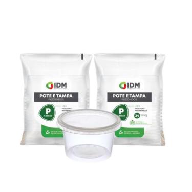 Imagem de Potes 1l 1000ml 48un Descartáveis Redondo Freezer Microondas Empilhave