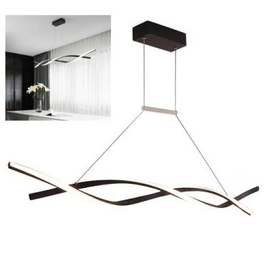 Imagem de Lustre Aspiral Pendente LED Ondas Moderno Recepçao Hall de Entrada Ilu