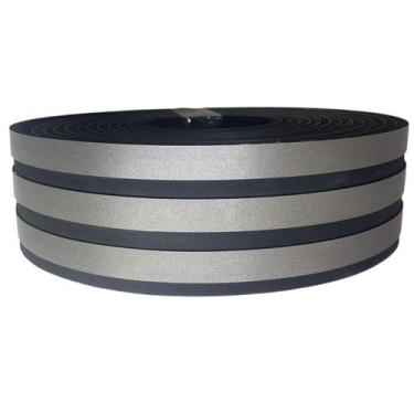 Imagem de Eva Rodape Ripado Laminado De Acabamento Cinza E Preto - 10M - Nova Mo