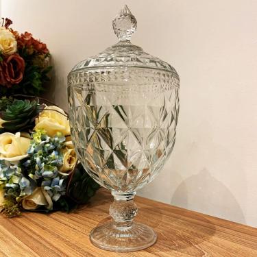Imagem de Bomboniere Potiche com Pé Cristal Diamond 32 cm - Lyor