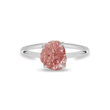 Imagem de Aliança Quartzo Morango - Cristal Natural, Prata 925