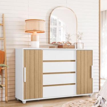 Imagem de Cômoda 2 Portas Correr 4 Gavetas Evidenza - Albatroz Móveis