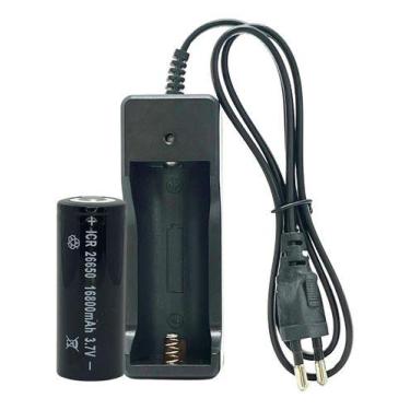 Imagem de Kit 1 Carregador + 1 Bateria  26650 16800mah 4,2v Li-ion - lojaaquitem