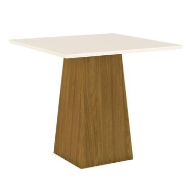 Imagem de Mesa de Jantar Dora 90 cm Tampo Reto Nature Off White  Henn