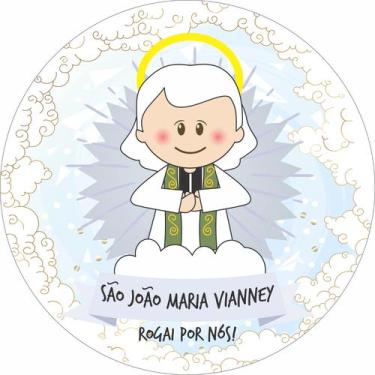 Imagem de Painel de Lona Redondo Santinhos Católicos São João Maria Vianney - Fa