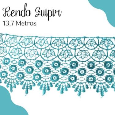 Imagem de Renda Guipír Turquesa Escuro - Rolo Com 13,7 Metros - Chl185 - Nybc