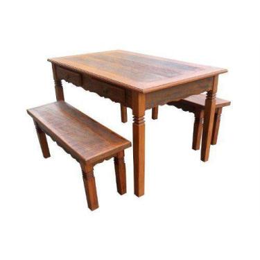 Imagem de Jogo De Mesa Mila Em Madeira De Demolição - Cód 2168 - Barrocarte