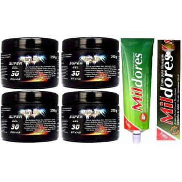 Imagem de Kit 4 Super Gel 30 Ervas 250g + 1 Pomada Mil Dores 100g - Mary Life