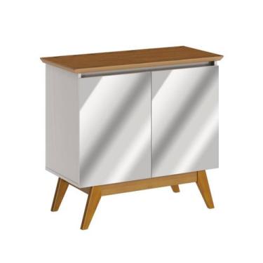 Imagem de Buffet Classic 2 Portas Off White com Freijó e Espelho - Imcal Móveis