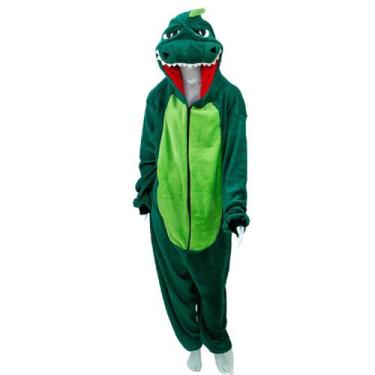Imagem de Macacao Pijama Kigurumi Infantil Dinossauro Inverno Cosplay  - Zona Cr