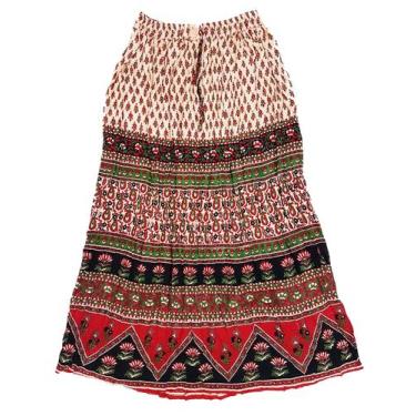 Imagem de Saia Indiana Maia Longa Estampada P M G e GG Várias Cores - Neha, Verm