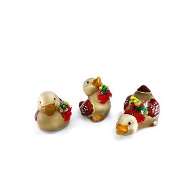 Imagem de Enfeite Trio Pato Bebê Filhote Cerâmica Decoração Casa Sala - Maryland